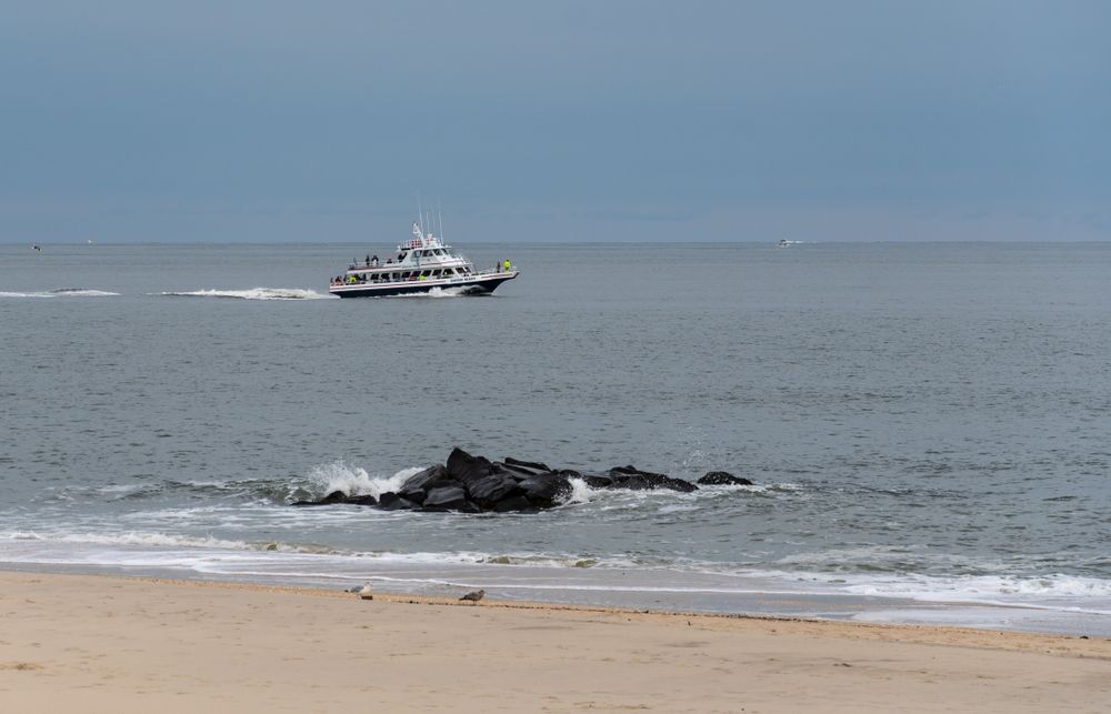 Queen Mary boat on the waters of New Jersey