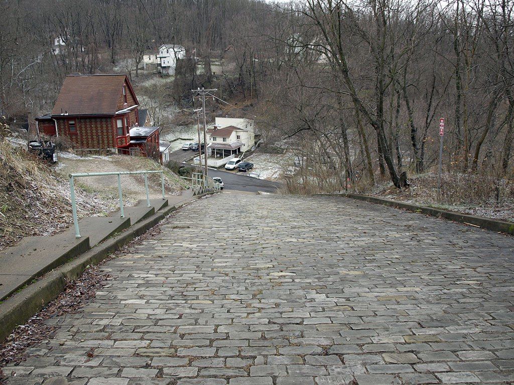 A steep street at Canton Avenue
