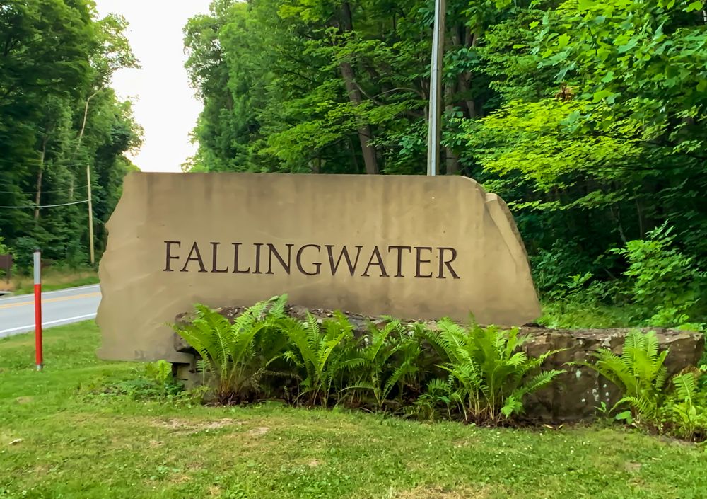 Welcome sign of Fallingwater