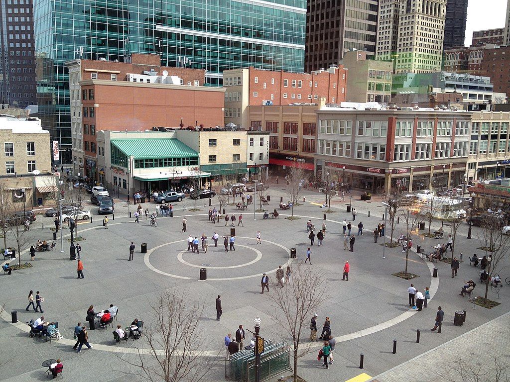 People touring around Market Square