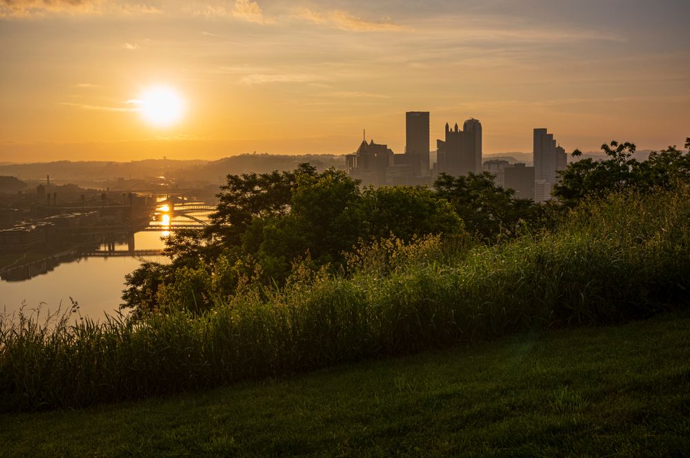 View of the sunrise from Mount Washington