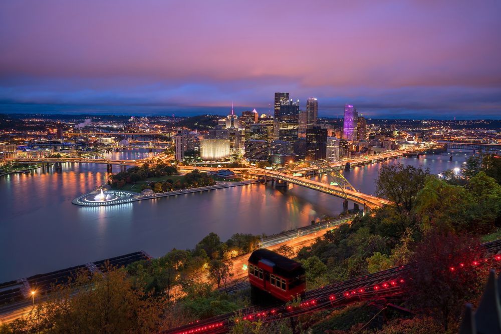 Detroit city lights from Mount Washington