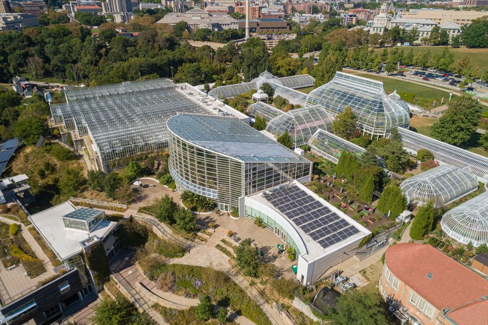 Aerial view of Phipps Conservatory and Botanical Gardens