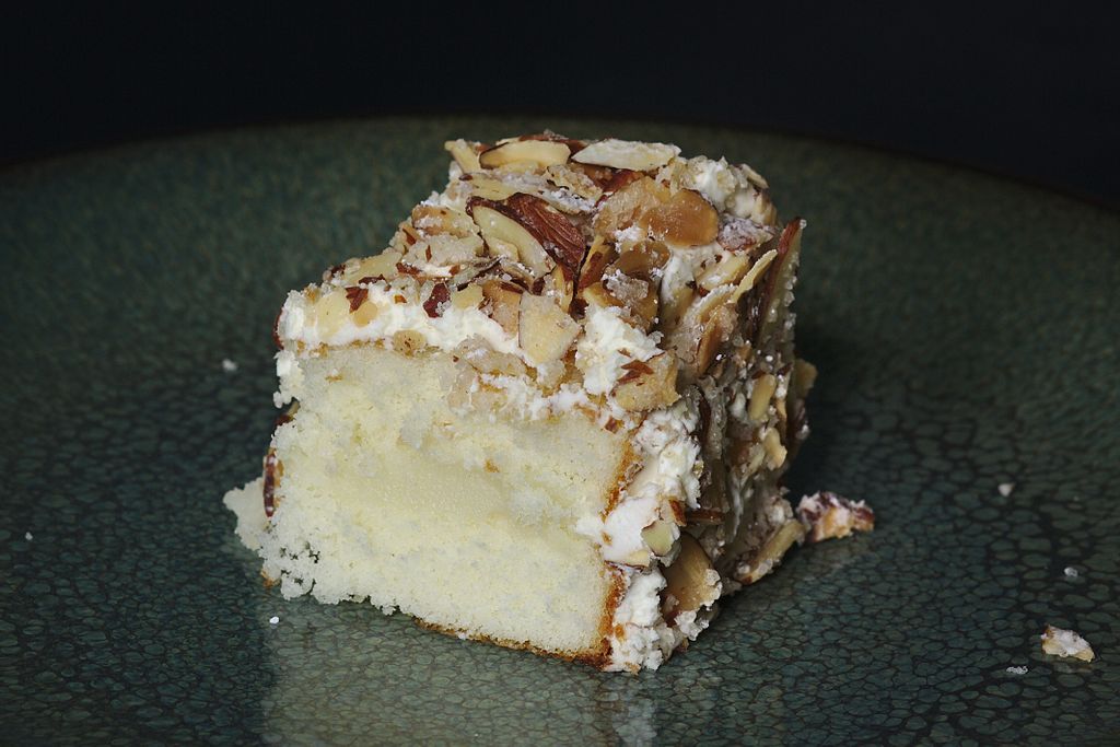 A slice of almond cake at Prantl’s Bakery