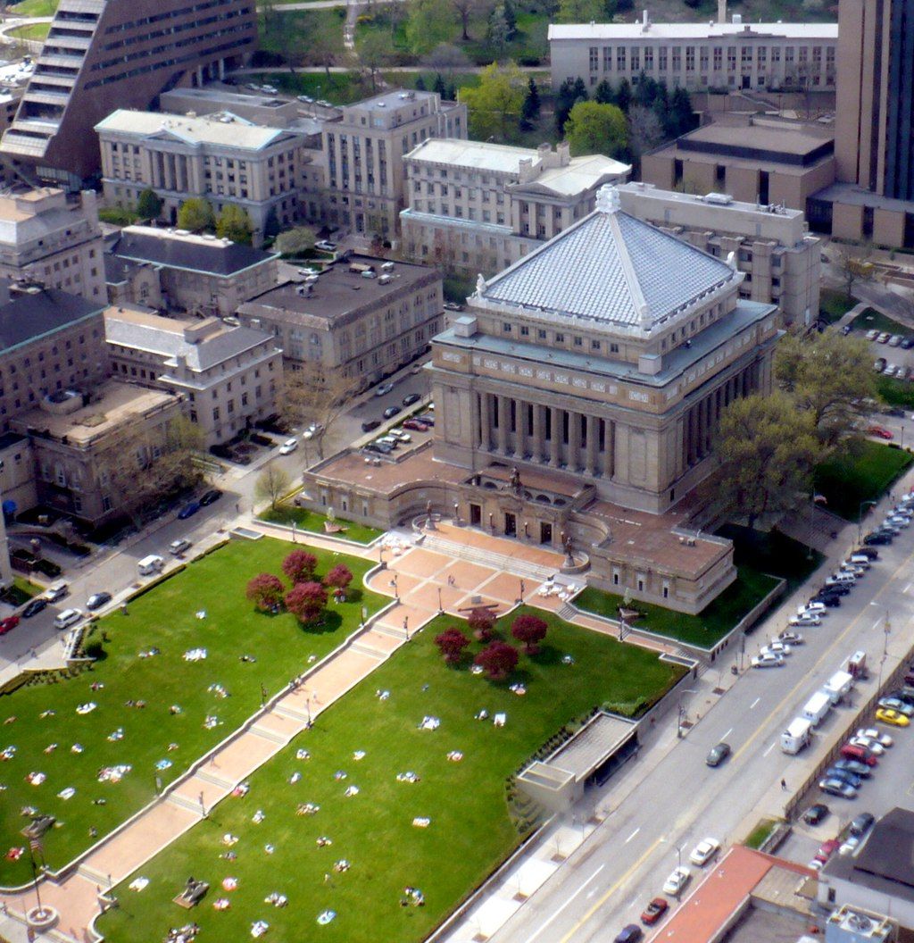 Aerial view of Soldiers & Sailors Memorial Hall & Museum