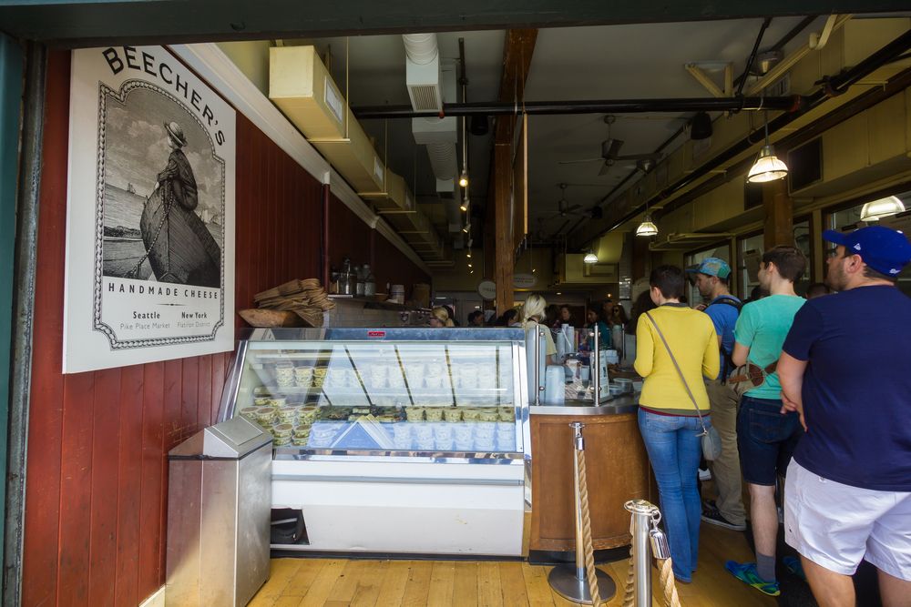 People lined up at Beecher's Handmade Cheese