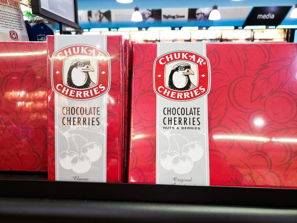 Packs of Chukar Cherries ready for purchase
