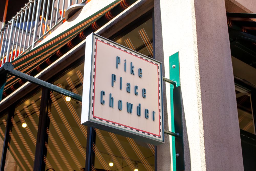 Signage of Pike Place Chowder