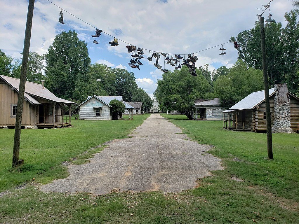 View of Spectre town's wooden houses