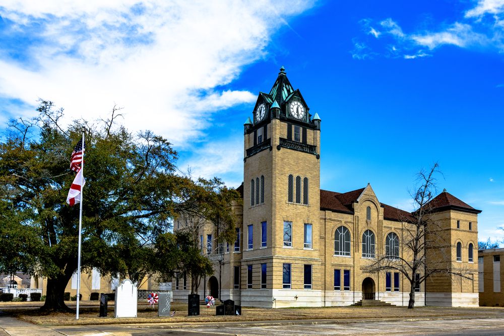 The historic courthouse at Daniel Pratt Historic District