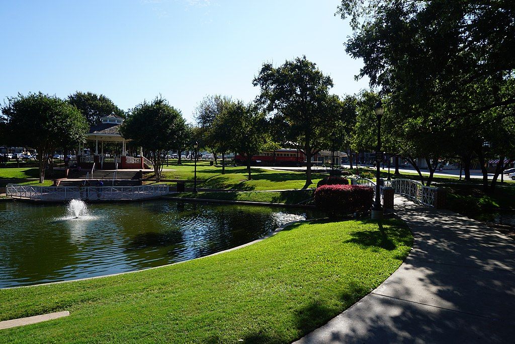 Trail beside Haggard Park's pond