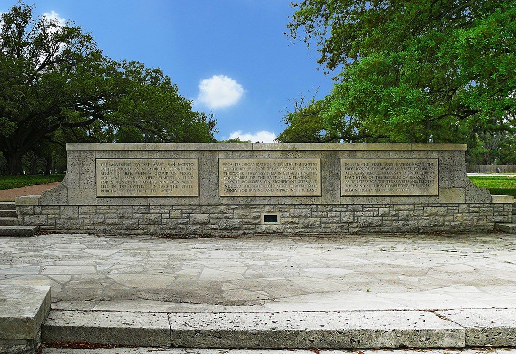 History wall at San Jacinto Battleground State Historic Site