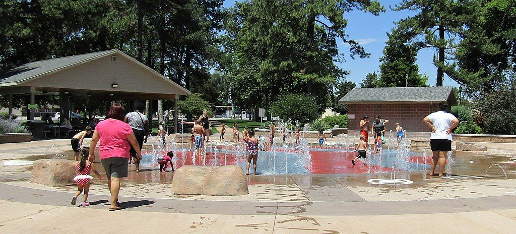 Splash pad at Pioneer Park