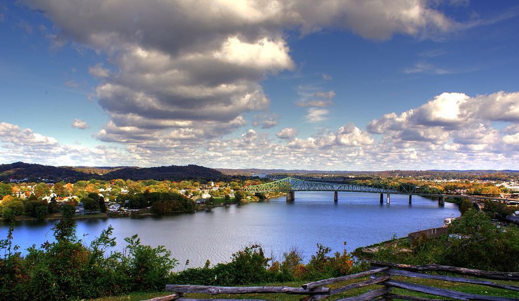 Aerial view of Fort Boreman Park