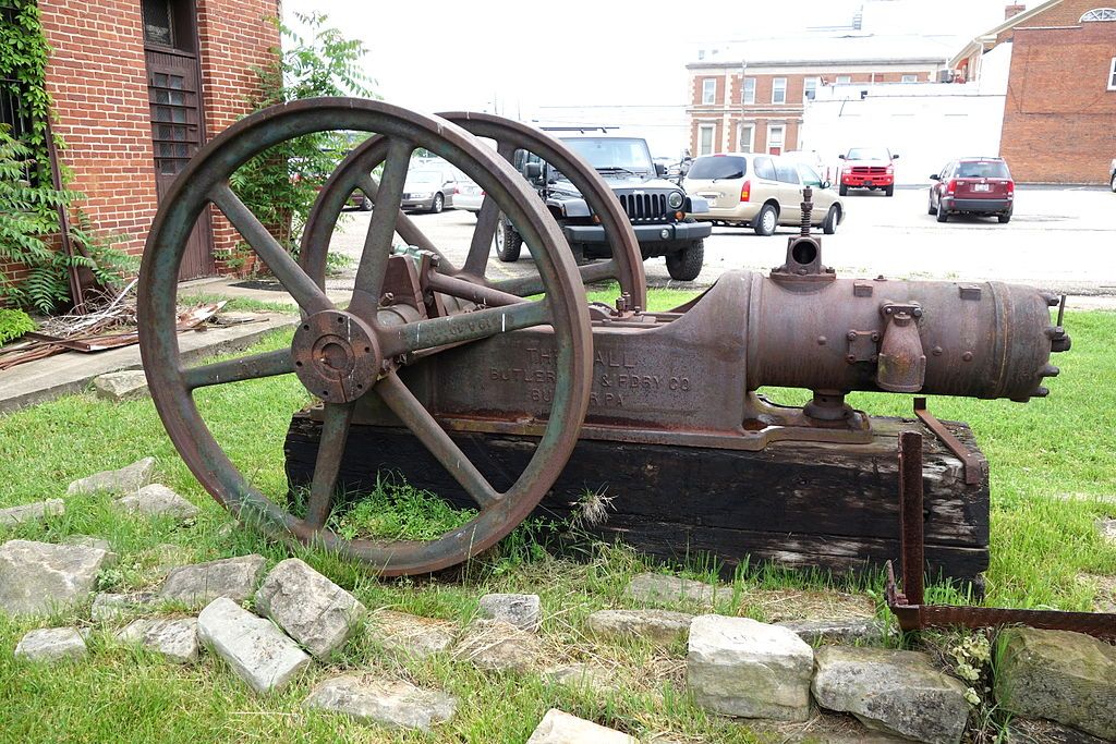 A display on the grounds of Oil and Gas Museum