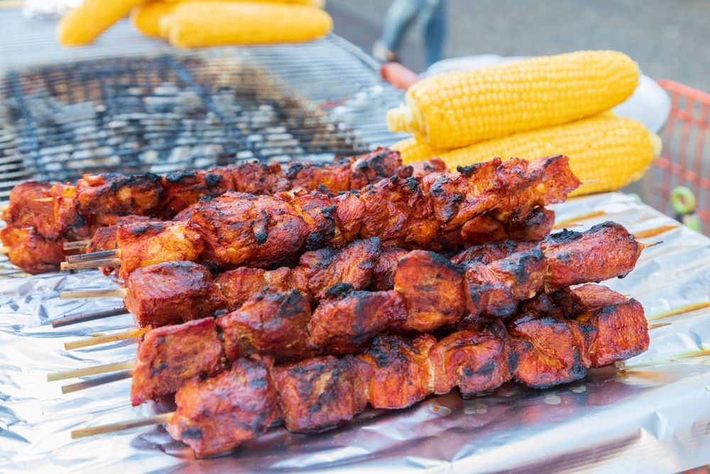 Kebabs at Jackson Heights
