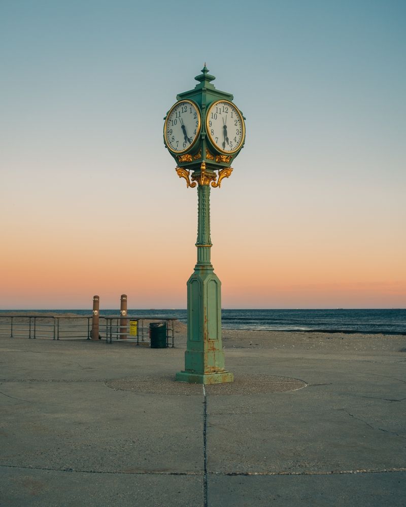 Memorial clock at Rockaway Beach Boardwalk