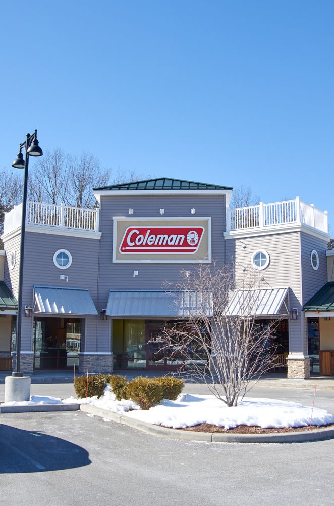 Coleman storefront at Factory Outlets at Lake George