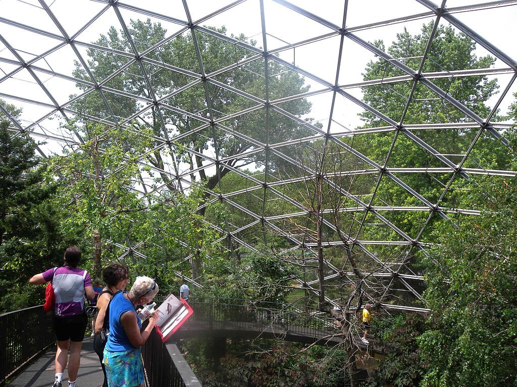 People in Queens Zoo's dome