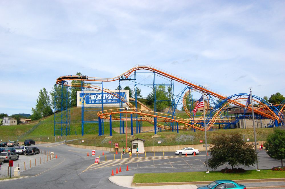 View of Six Flags Great Escape's rollercoaster