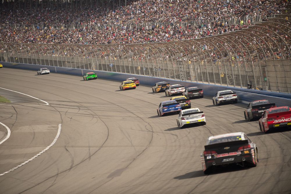 Race cars at Auto Club Speedway
