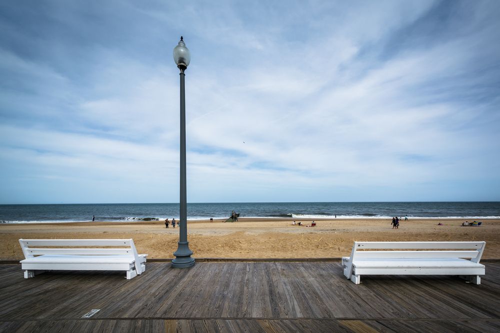 Benches along Rehoboth Beach Boardwalk
