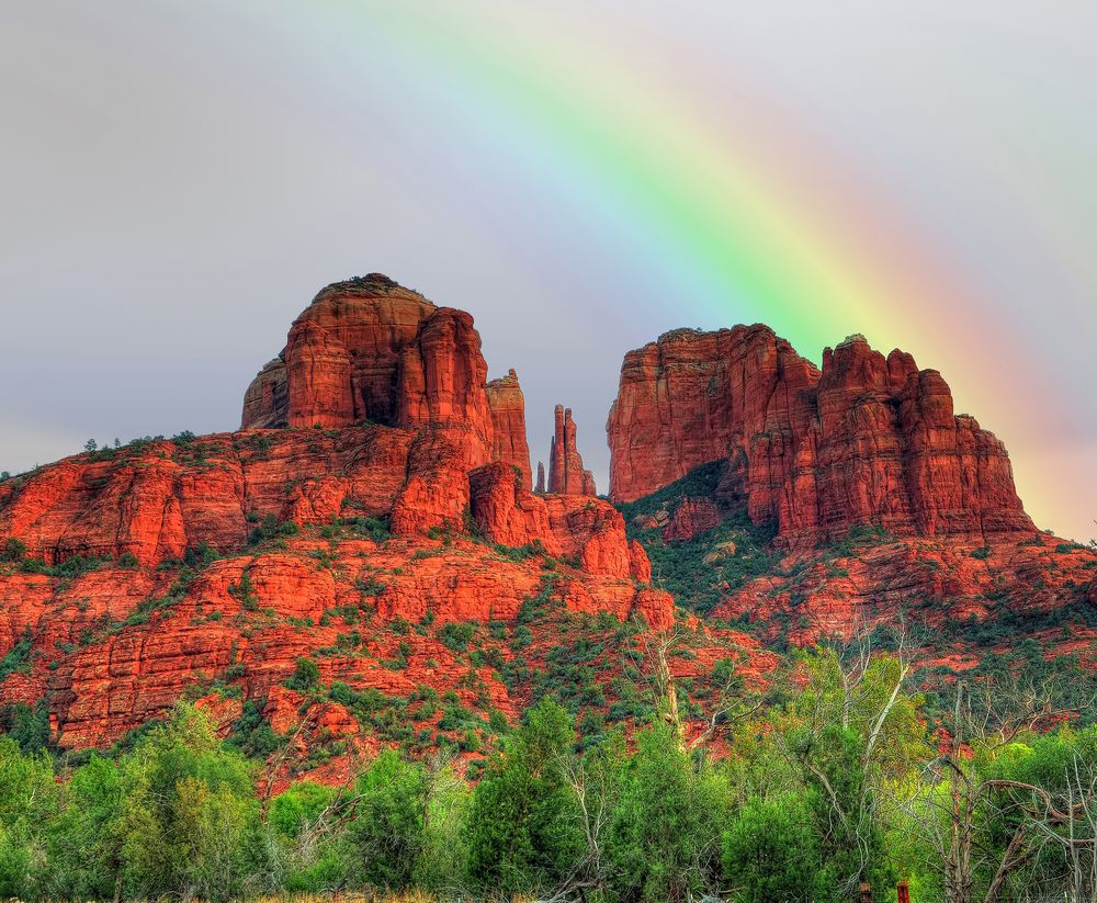 View of Red Rock country, Sedona, with a Rainbow
