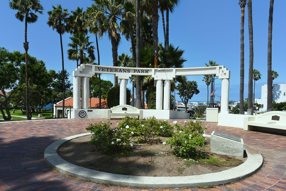 Memorial to the Armed services at Veterans Park