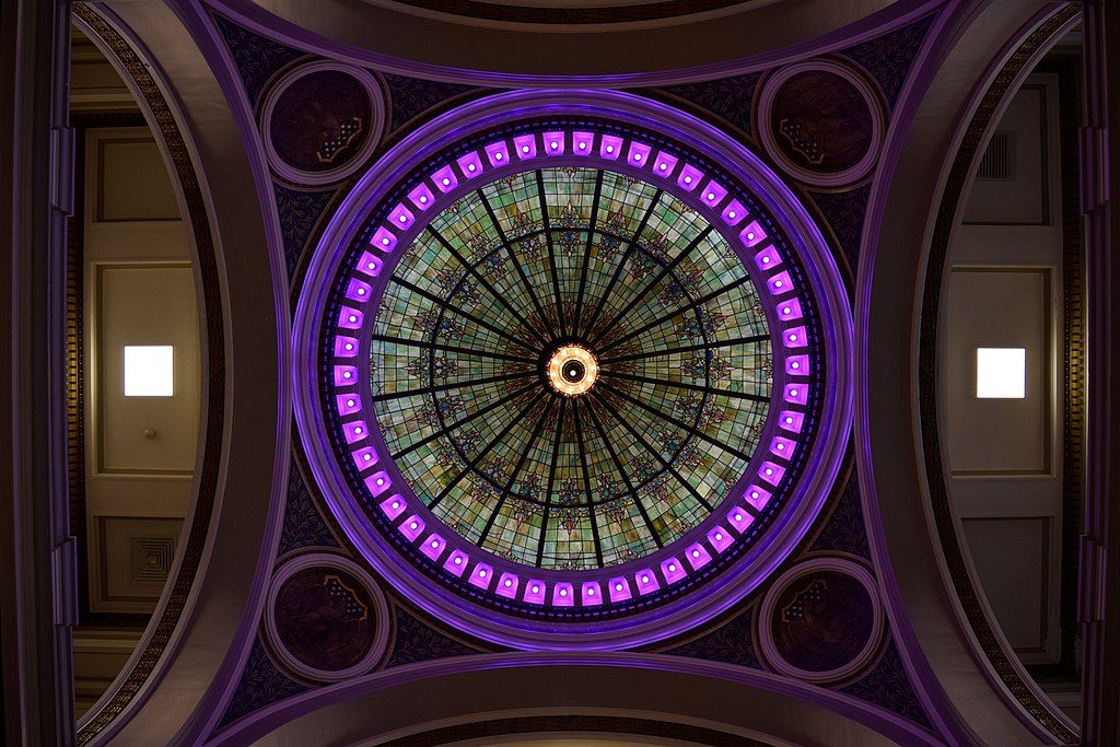 The beautiful ceiling of Oneida County Courthouse's interior
