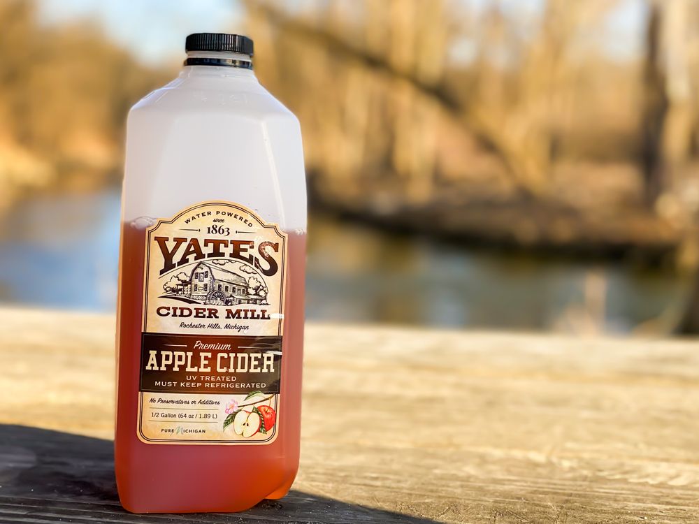 A jug of apple cider from Yates Cider Mill