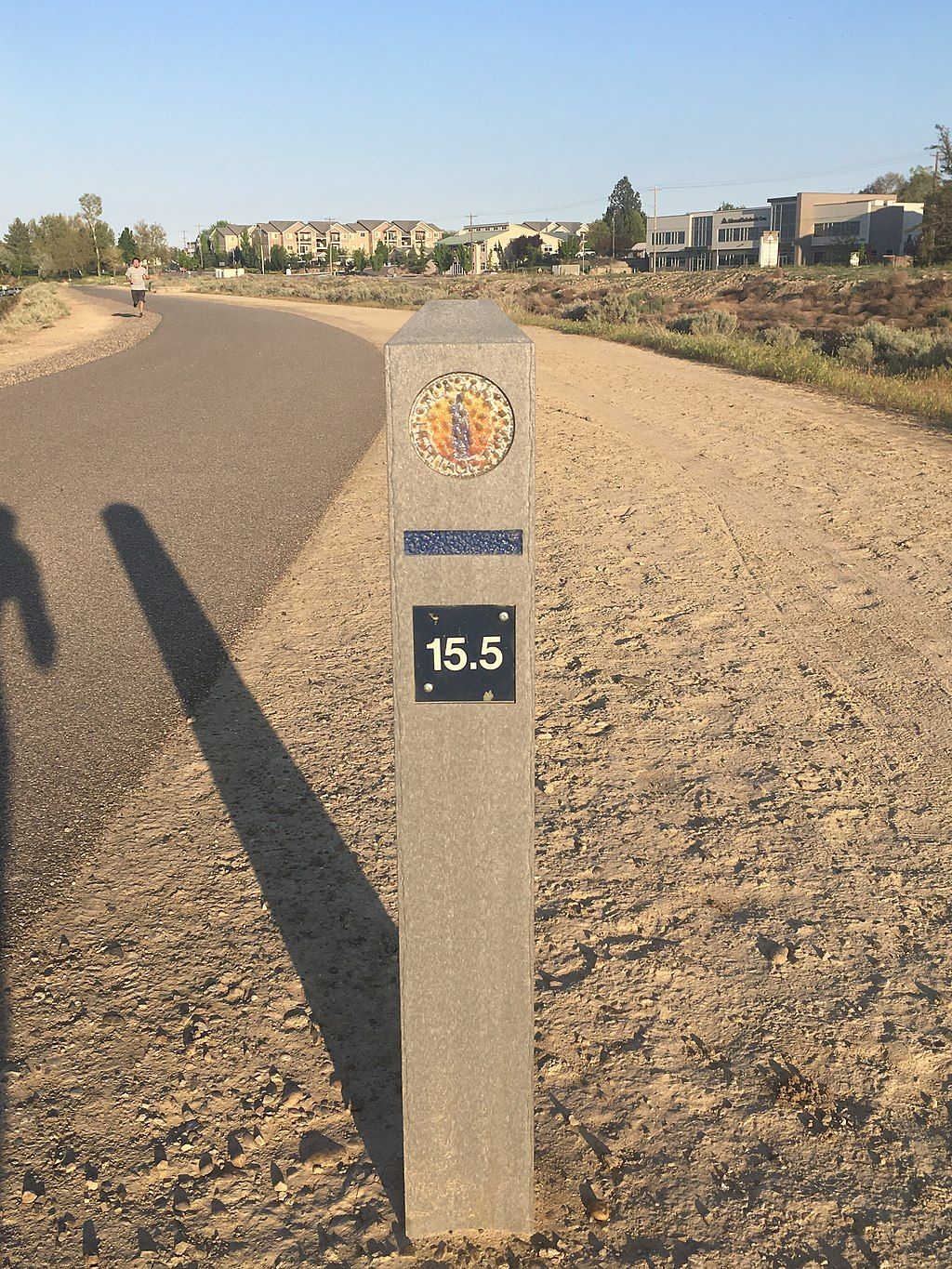 A milepost at Sacagawea Heritage Trail