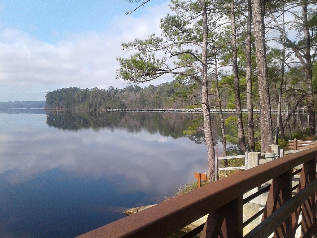 View of the waters from Cheraw State Park boardwalk