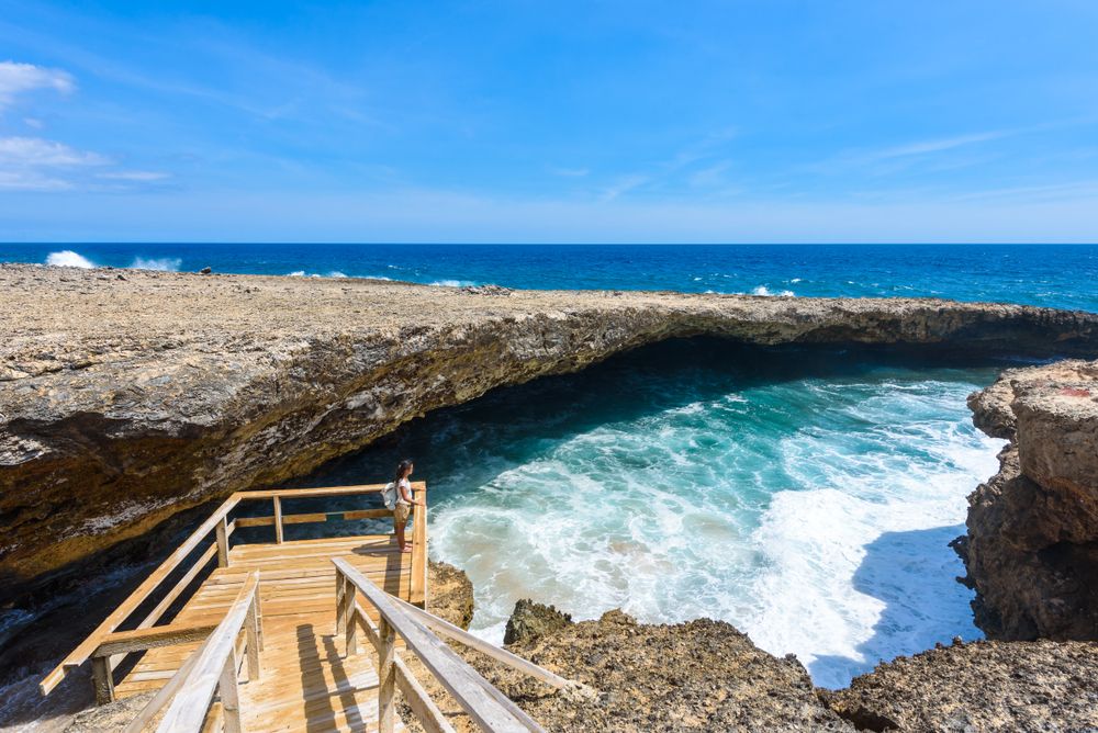 View of the Coastline of Shete Boka Park