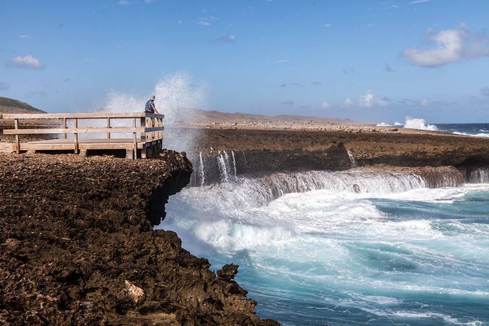 View of the Coastline of Shete Boka Park
