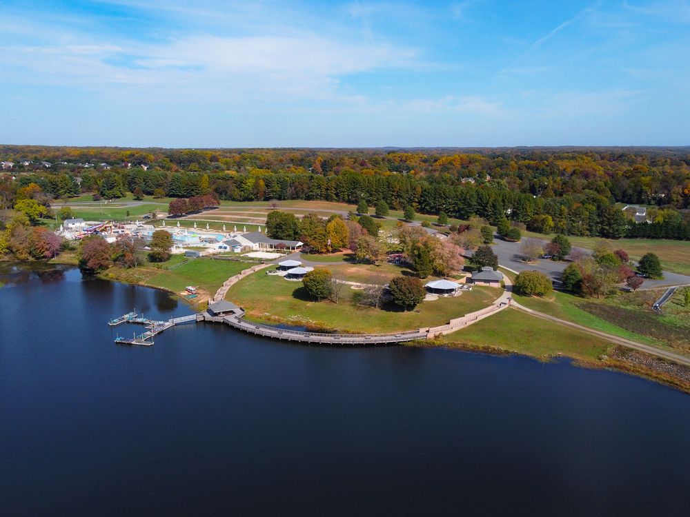 Aerial view of Lake Fairfax Park