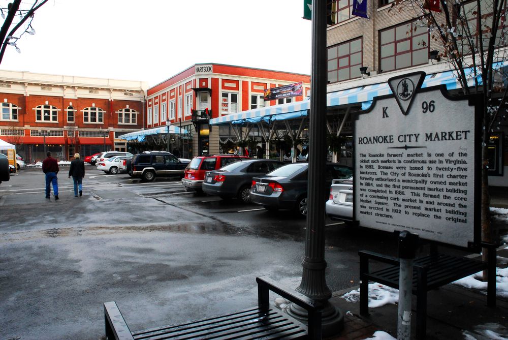 History marker of the Roanoke City Market