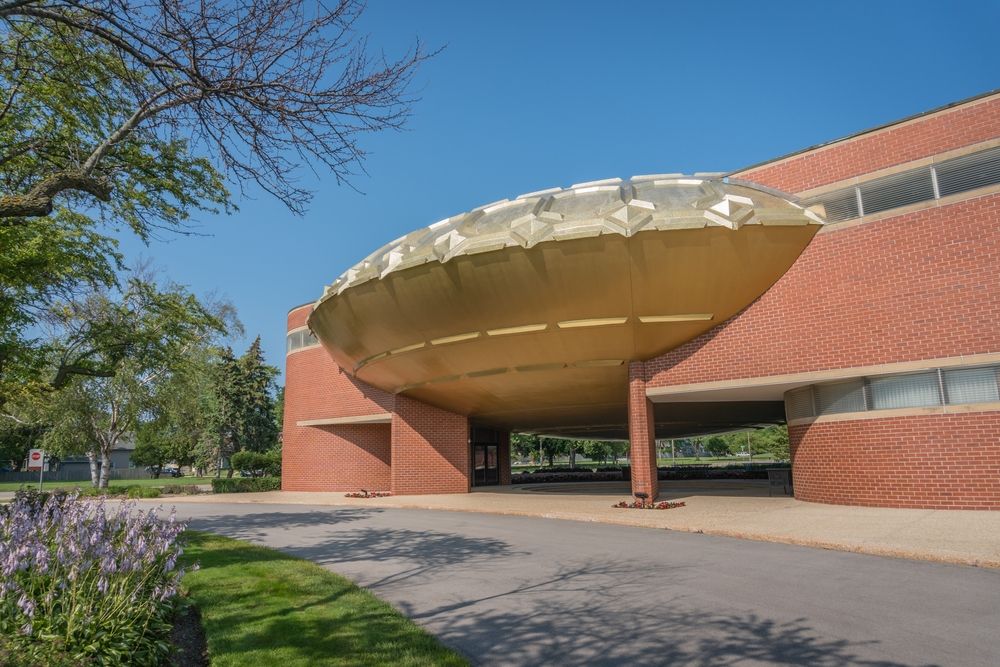 Entrance to the Johnson Wax Headquarters