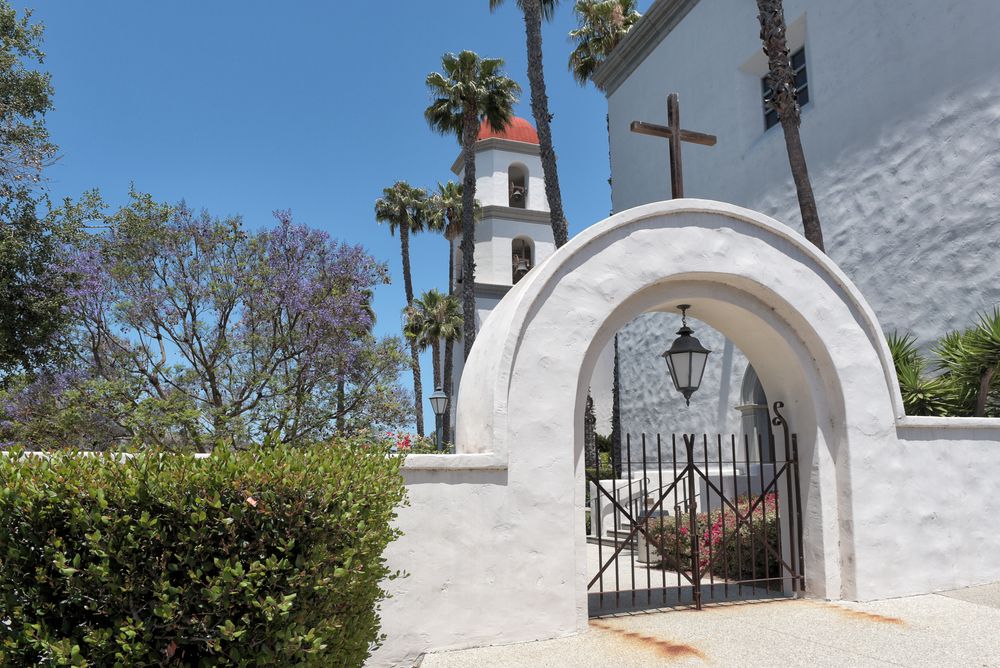 The entrance gate of Mission Basilica San Juan Capistrano Church.