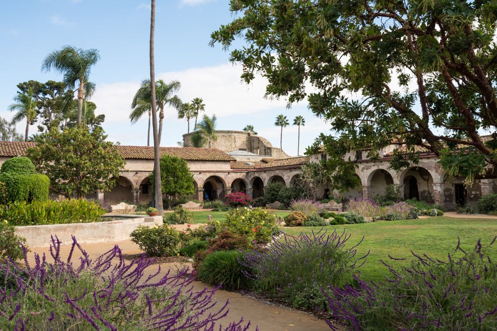 Garden of Mission San Juan Capistrano.
