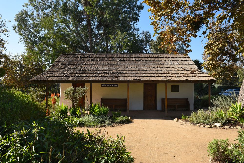 Front exterior of Montanez Adobe.