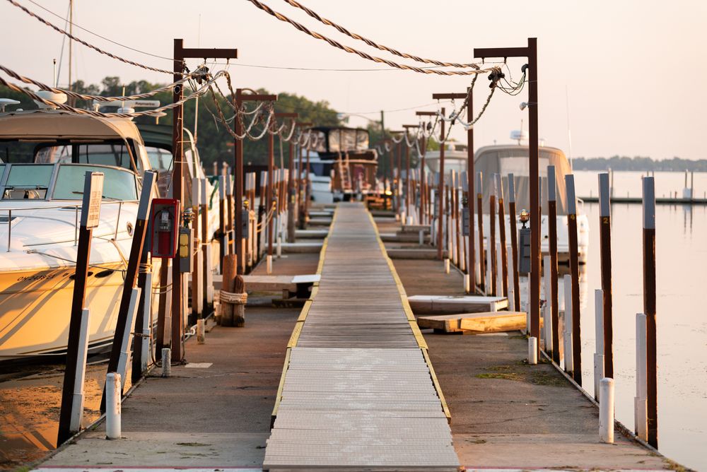 A boat dock in Sandusky, OH