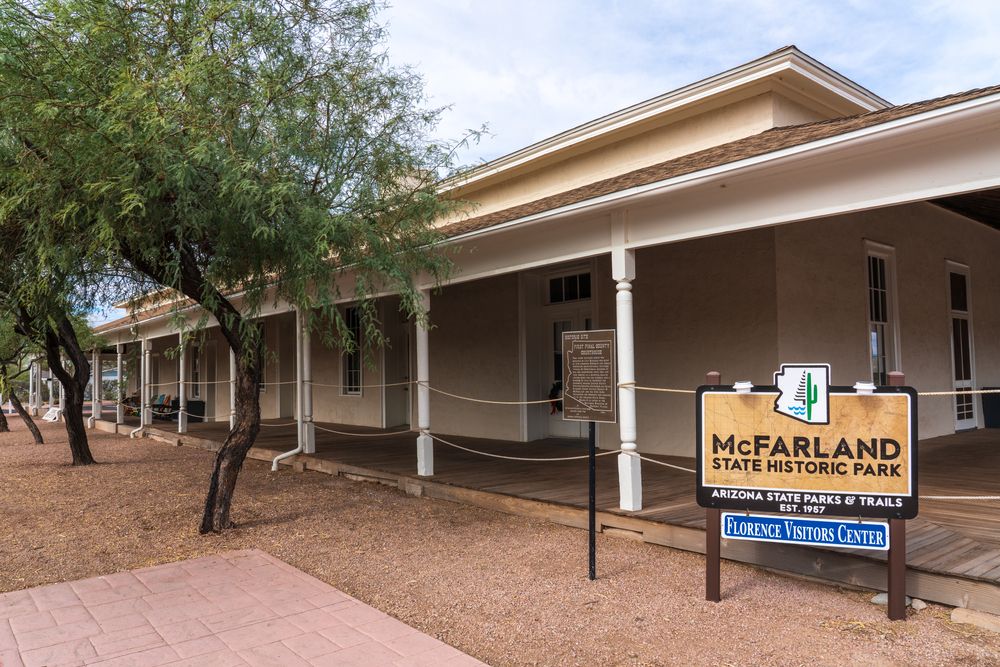 Welcome sign of McFarland State Historic Park