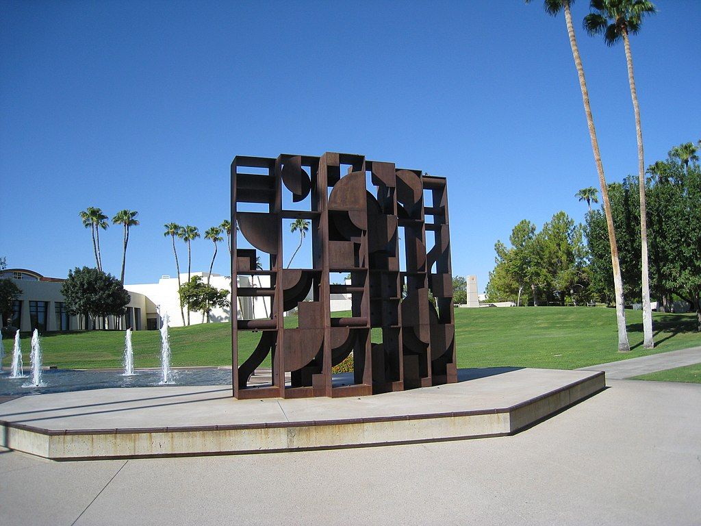 A sculpture on the grounds of Scottsdale Museum of Contemporary Art