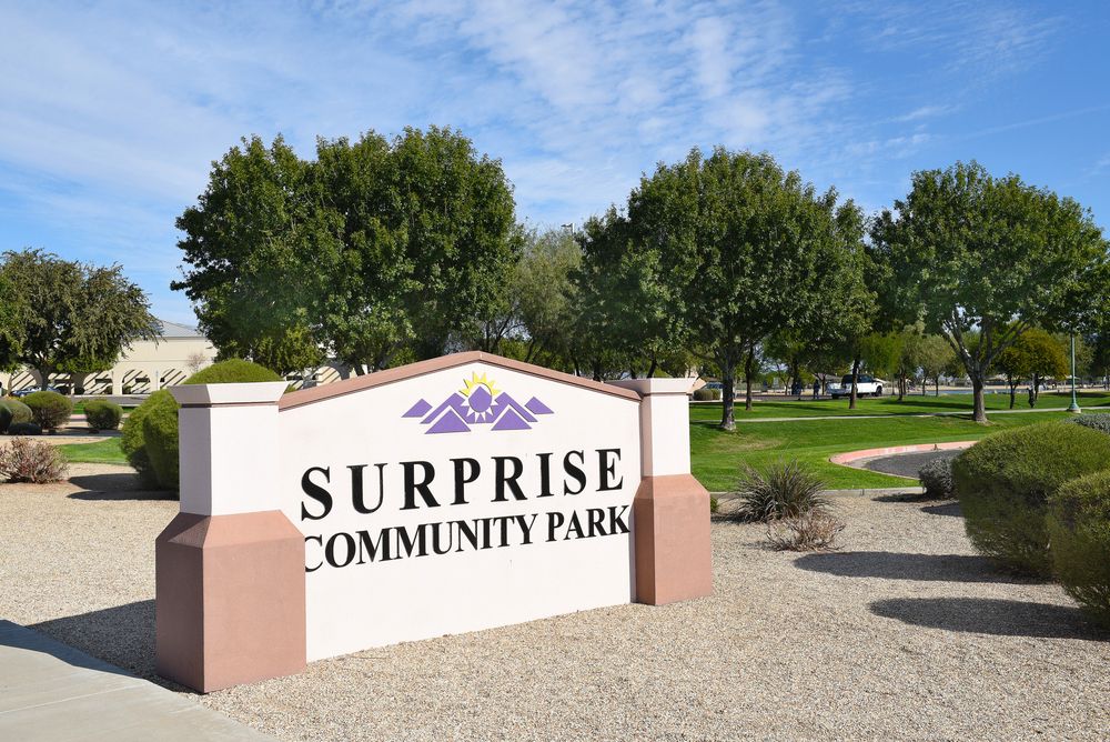 Welcome sign of the Surprise Community Park