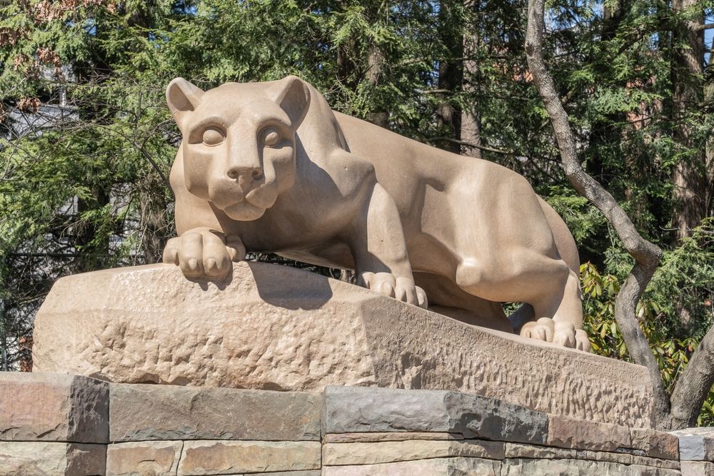 Front view of the Nittany Lion Shrine