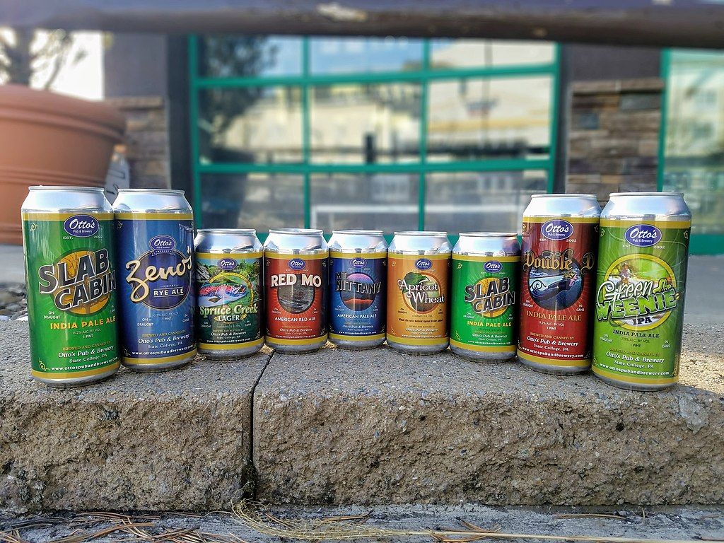 Beer cans from Otto’s Pub and Brewery