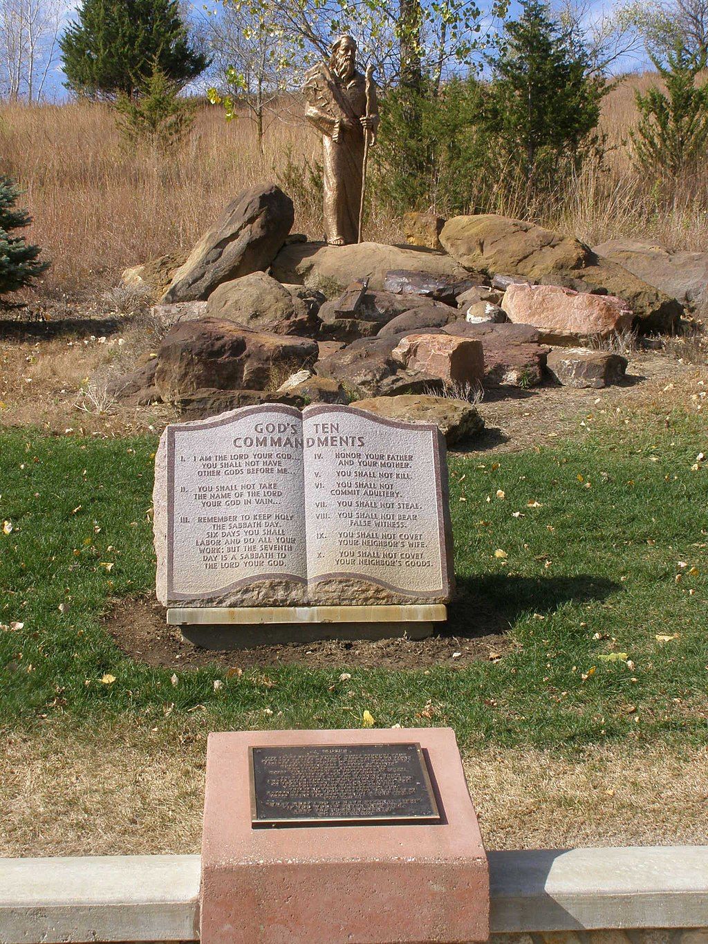 Moses and the ten commandments at Trinity Heights