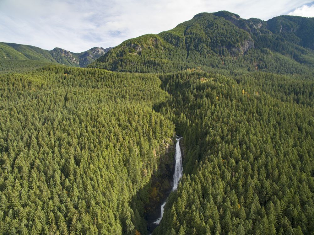 Aerial view of Wallace Falls State Park