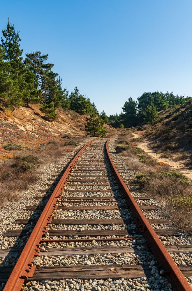 Railroad tracks trail at Pebble Beach Coastal Overlook