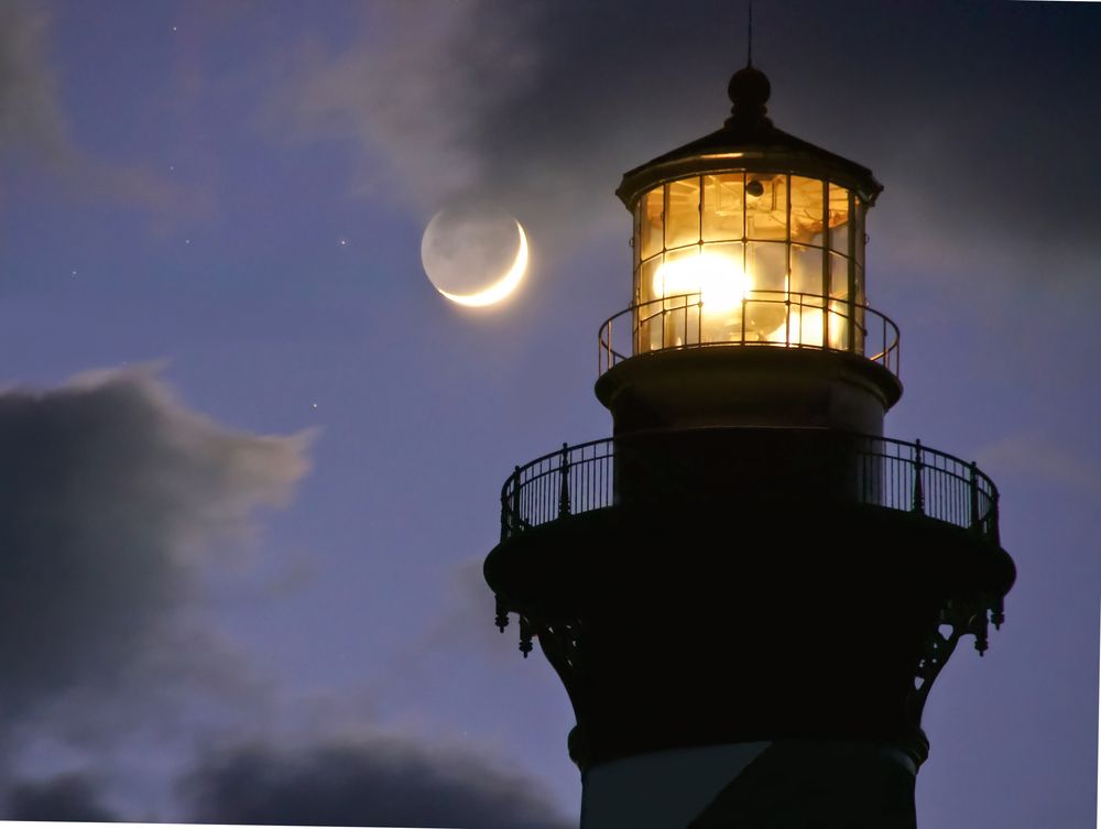 View of Cape Hatteras Lighthouse at Night